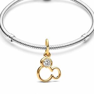 New Mickey Mouse Gold Silhouette Charm